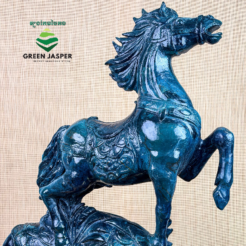 Green Jasper Celestial Horse | Symbol of Victory, Leadership & Fortune